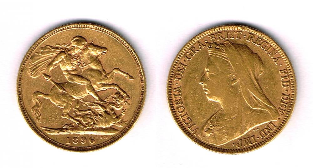 Victoria gold sovereign, 1896. at Whyte's Auctions