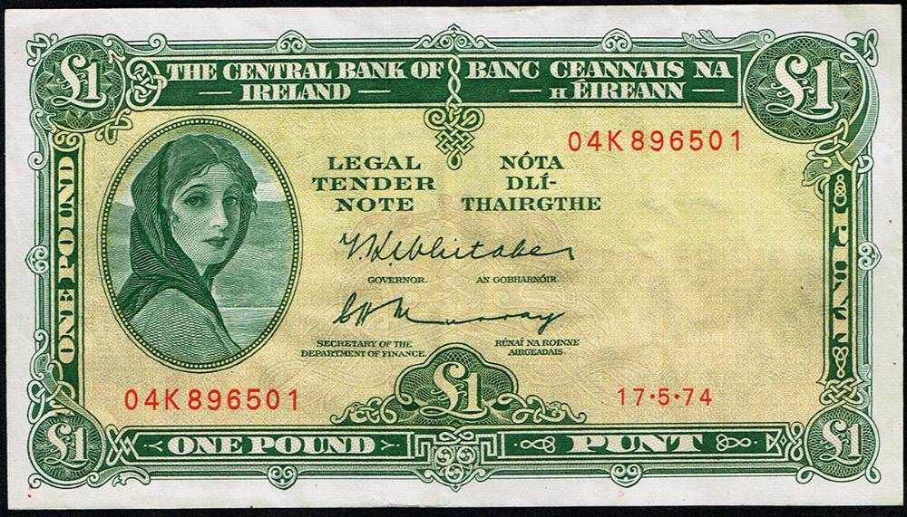 Central Bank, 'Lady Lavery', One Pound collection, 1954-74. at Whyte's Auctions