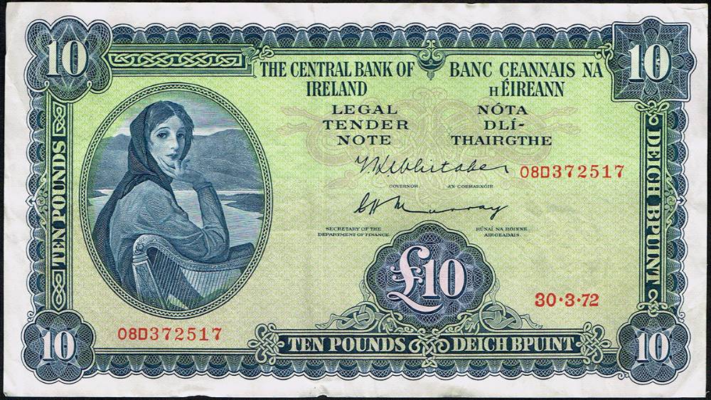 Central Bank, 'Lady Lavery', Ten Pounds collection, 1972-1976. at Whyte's Auctions
