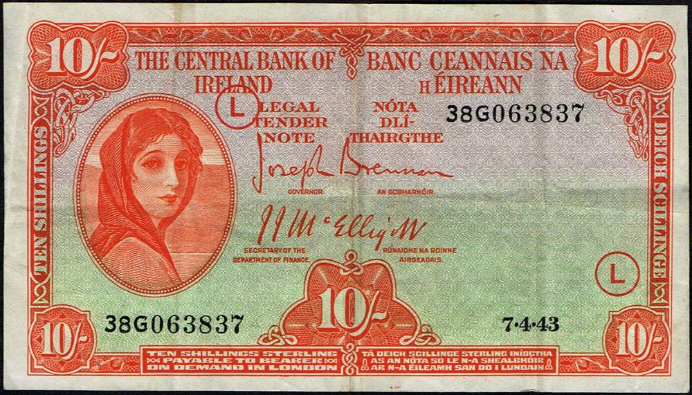 Central Bank, 'Lady Lavery', Ten Shillings collection, 1943-1959. at Whyte's Auctions