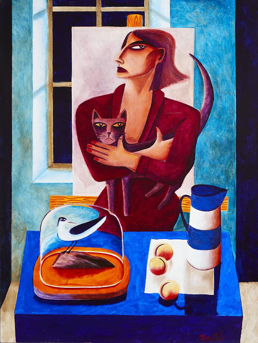 WOMAN WITH STILL LIFE by Graham Knuttel sold for 4,000 at Whyte's Auctions