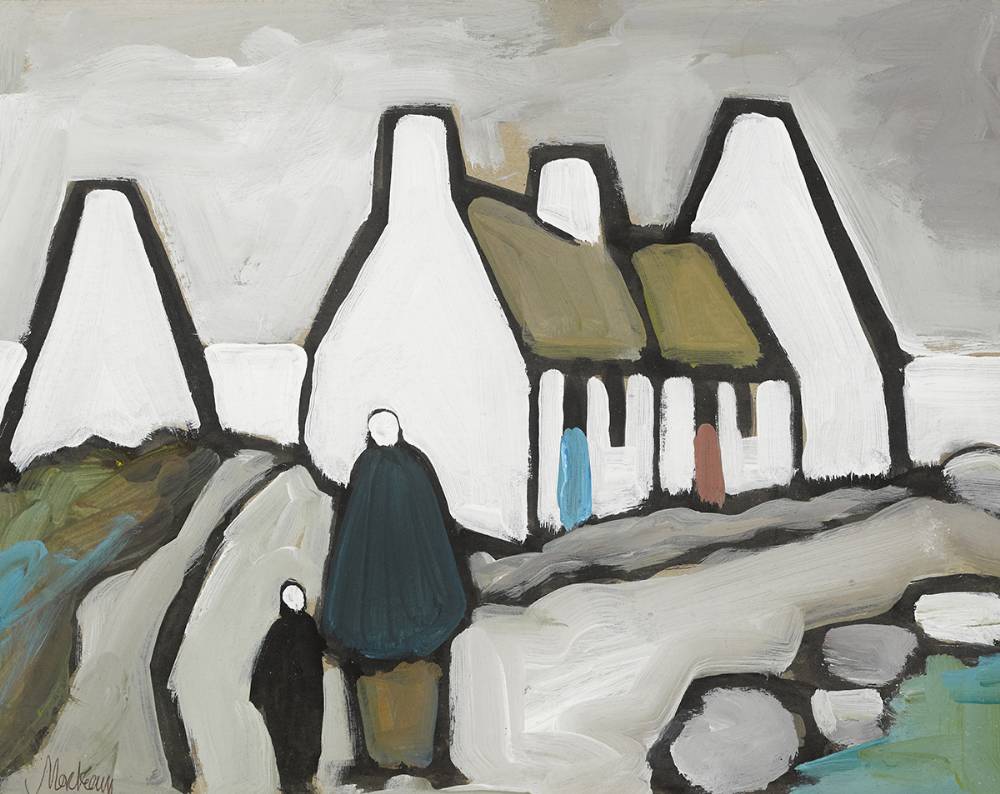 TWO FIGURES AND COTTAGES by Markey Robinson sold for 2,500 at Whyte's Auctions