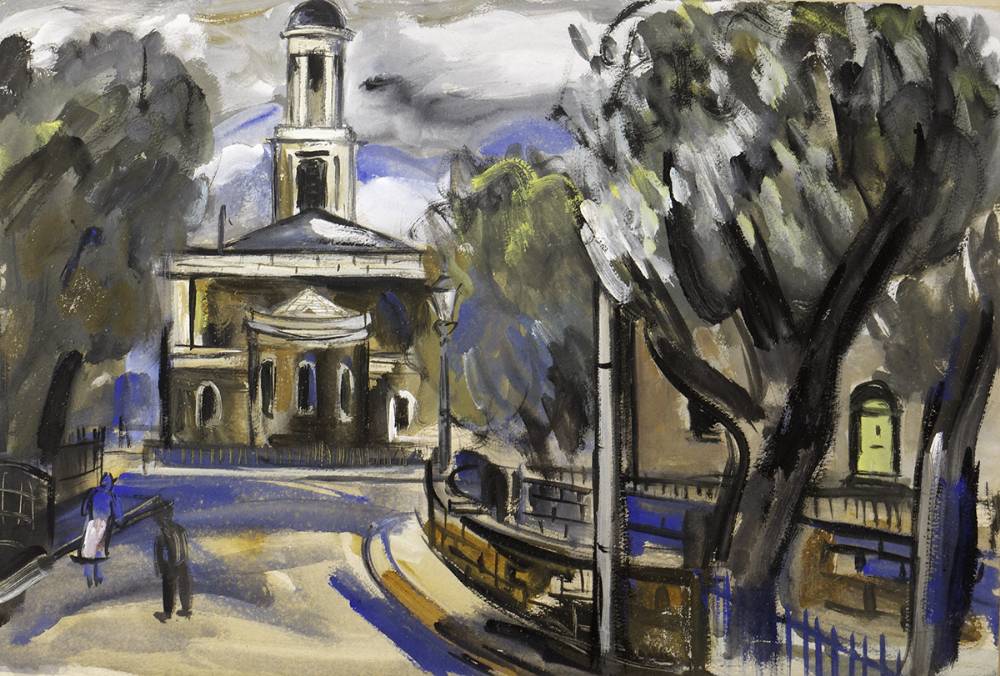 ST. STEPHEN'S CHURCH (THE PEPPERCANISTER), MOUNT STREET, DUBLIN by Norah McGuinness HRHA (1901-1980) at Whyte's Auctions