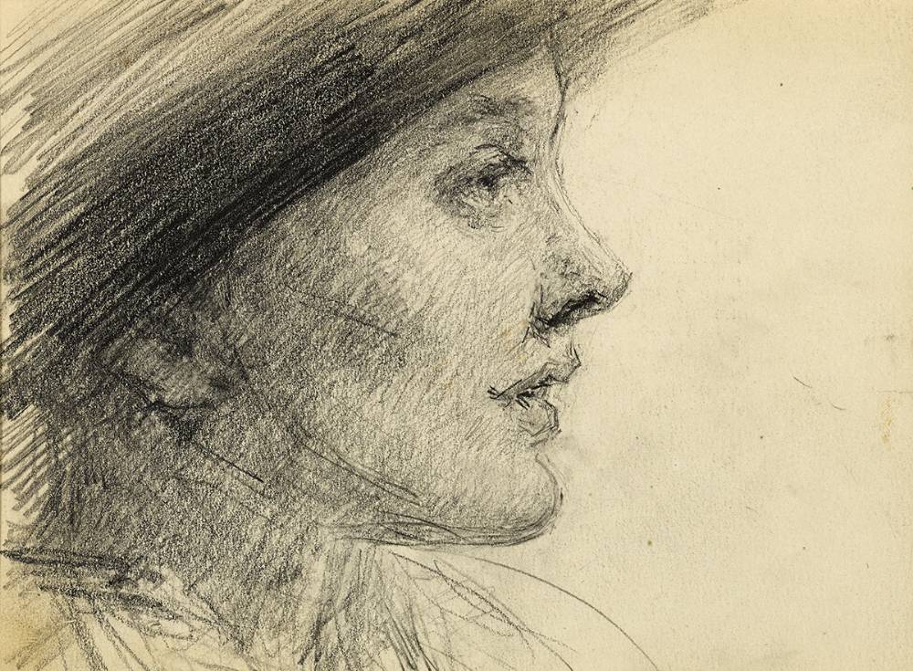 WOMAN IN A HAT by John Butler Yeats RHA (1839-1922) at Whyte's Auctions