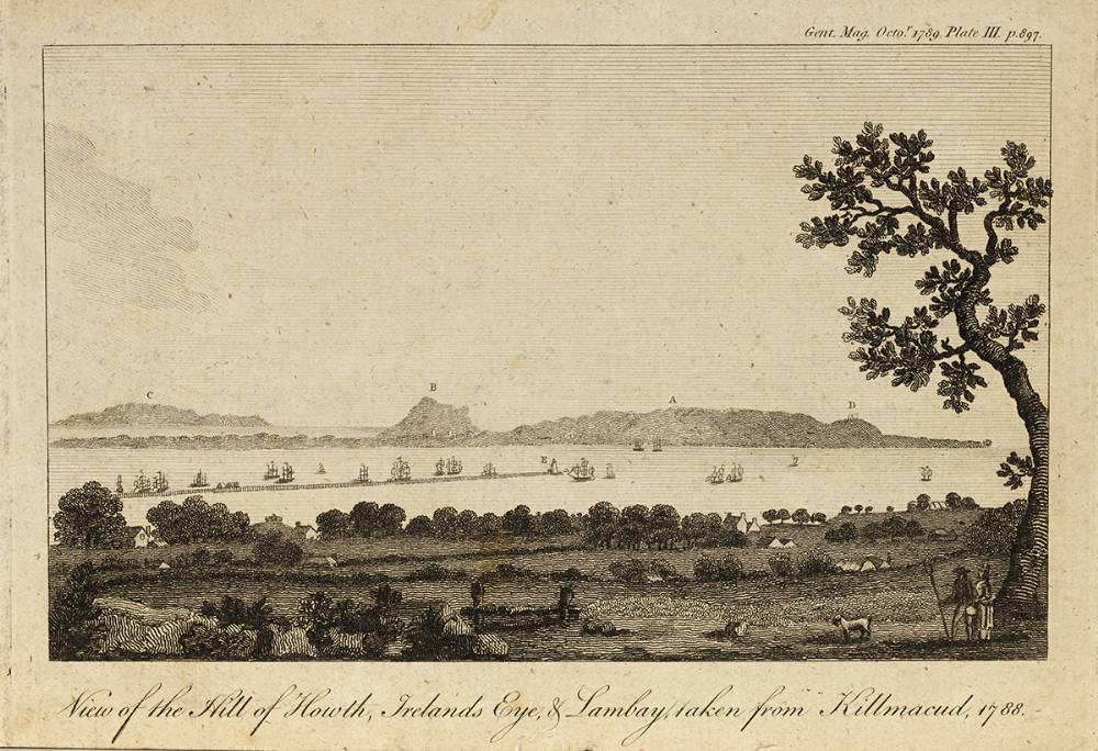 VIEW OF HILL OF HOWTH, IRELANDS EYE AND LAMBAY, TAKEN FROM KILMACUD, 1788 at Whyte's Auctions