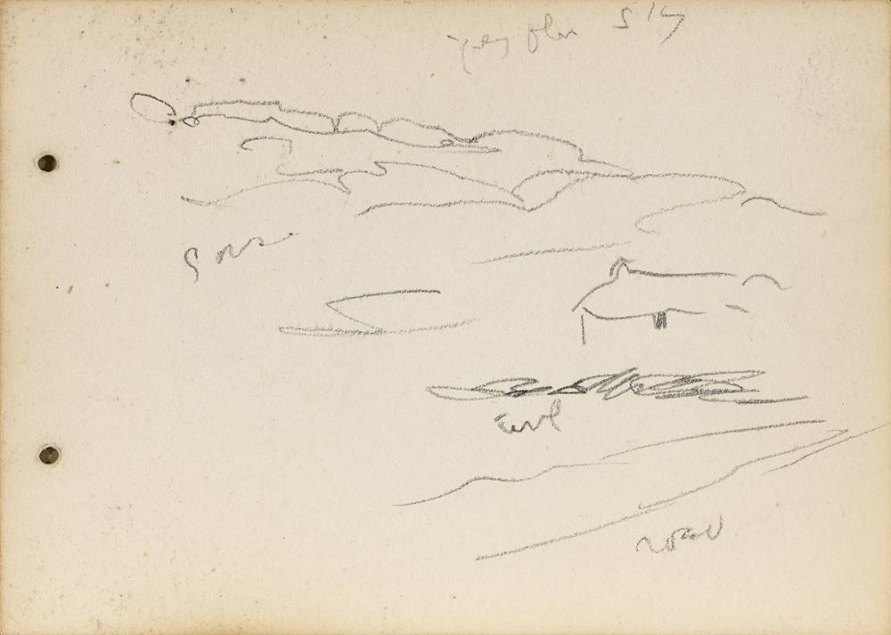 SKETCHES OF LANDSCAPE AND A BOAT (A PAIR) by Jack Butler Yeats RHA (1871-1957) at Whyte's Auctions