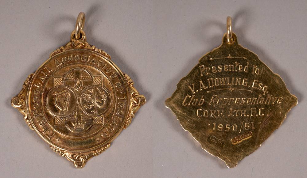Football (Soccer). FAI 1950/1 Cup Final Winners medal, won by Cork Athletic FC. at Whyte's Auctions