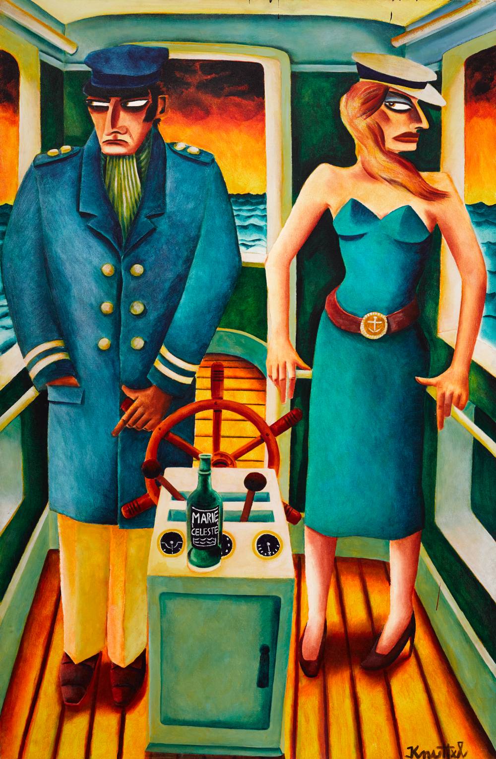 CAPTAIN AND HIS WIFE ON THE MARIE CELESTE by Graham Knuttel sold for 4,400 at Whyte's Auctions
