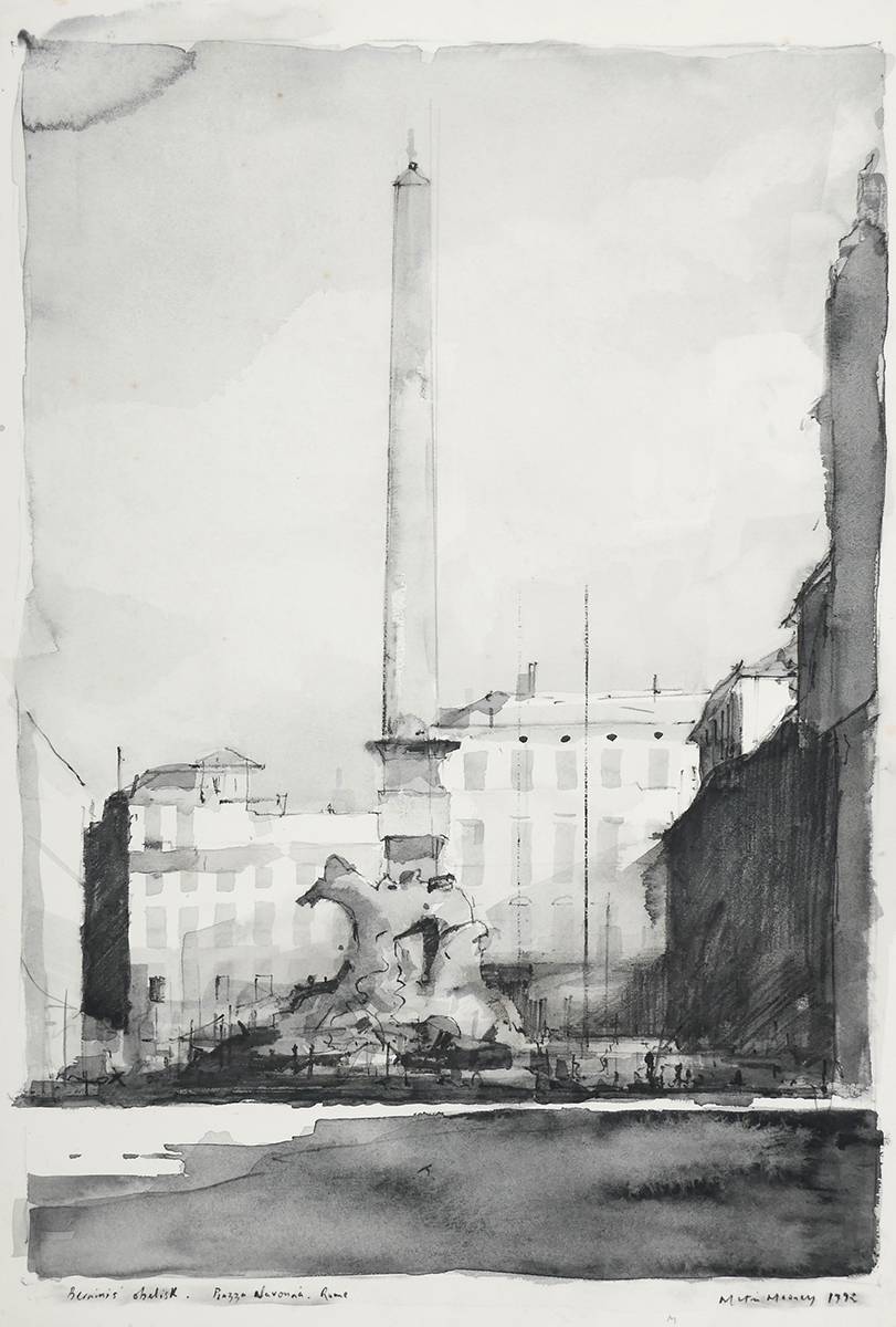 BERNINI'S OBELISK, PIAZZA NAVONA, ROME, 1992 by Martin Mooney sold for 540 at Whyte's Auctions