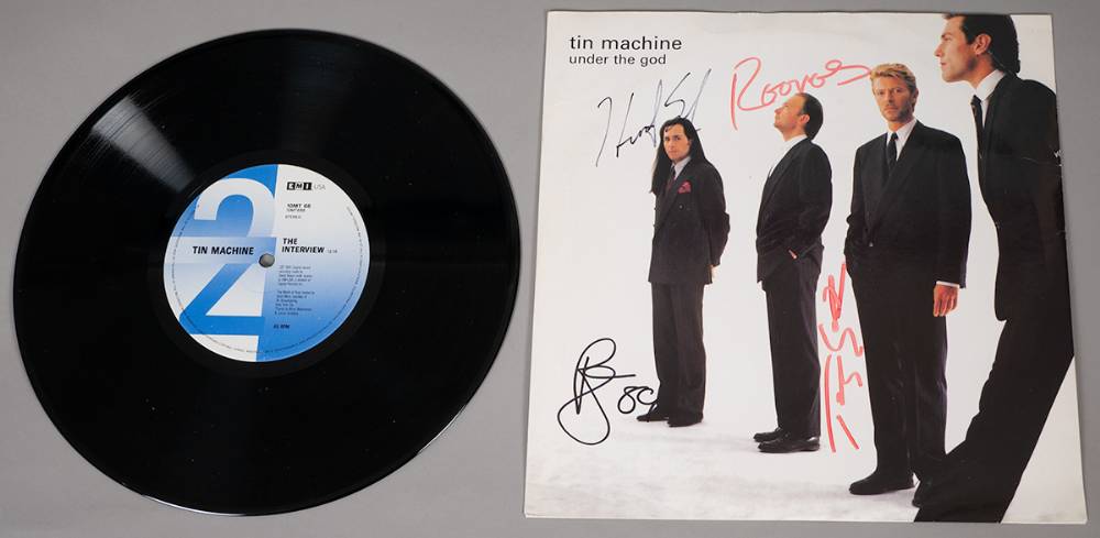 David Bowie. Tin Machine 10 inch record, signed. at Whyte's Auctions