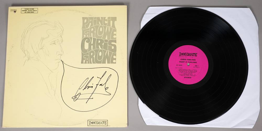 Chris Farlowe. Paint It Farlowe LP signed at Whyte's Auctions
