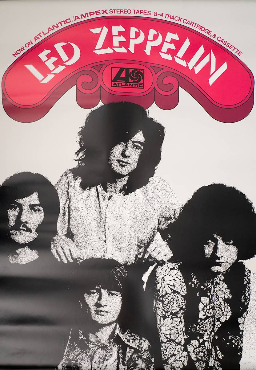 Led Zeppelin 1970s poster for tapes. at Whyte's Auctions