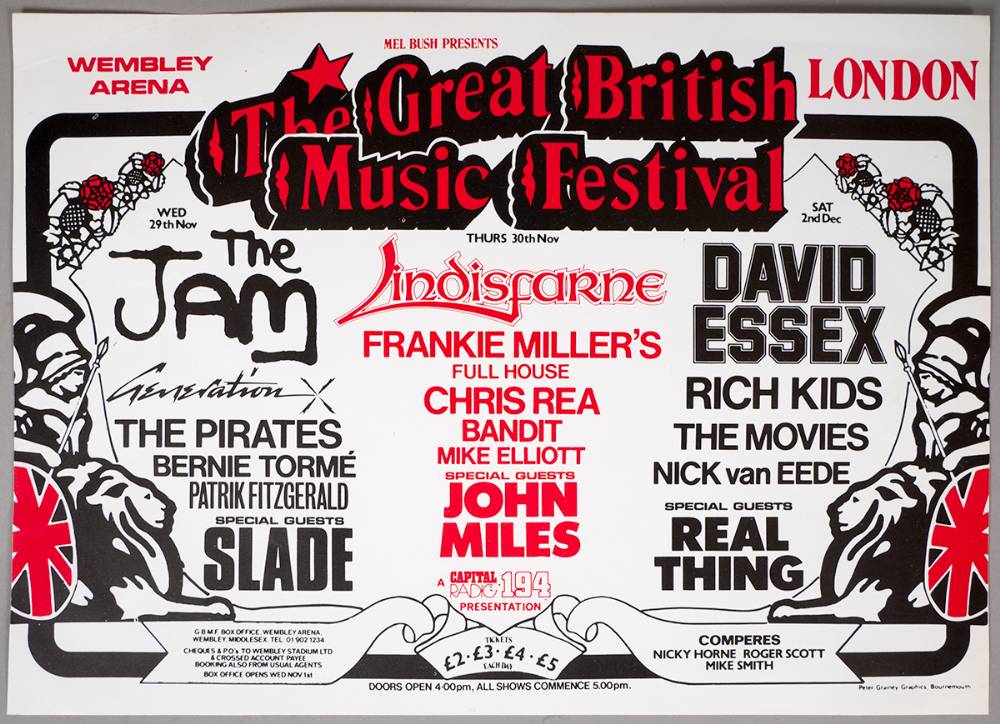 The Jam. The Great British Music Festival 1978 small poster. at Whyte's Auctions
