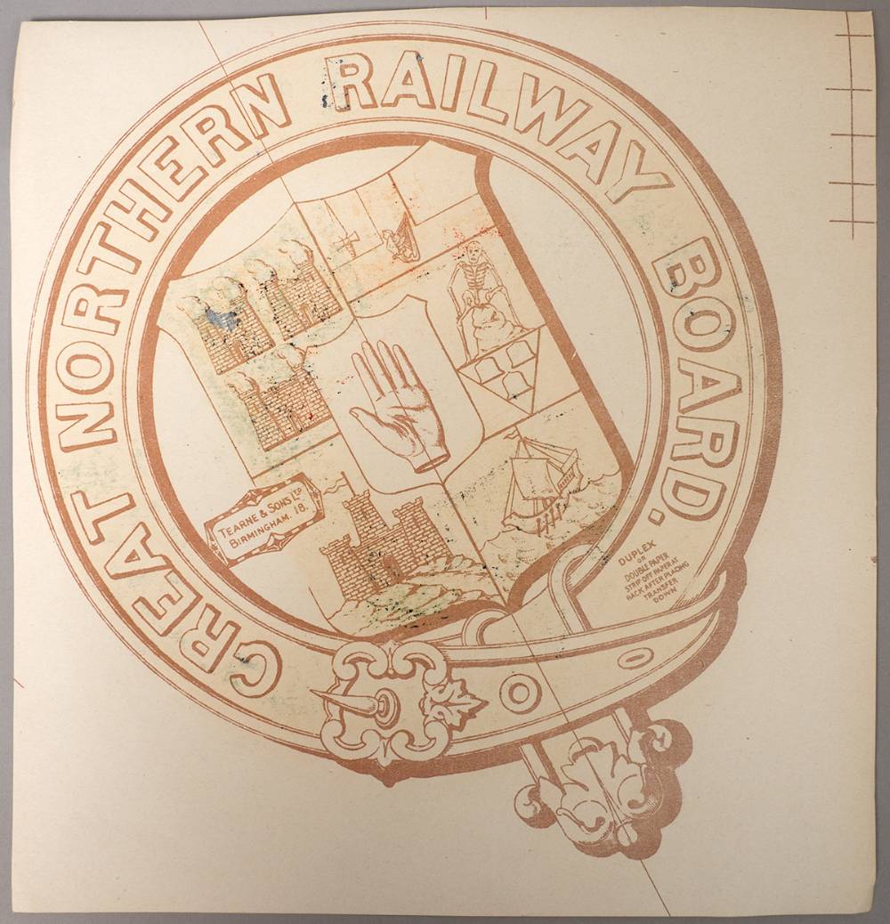 Great Northern Railway Board crest transfer. at Whyte's Auctions