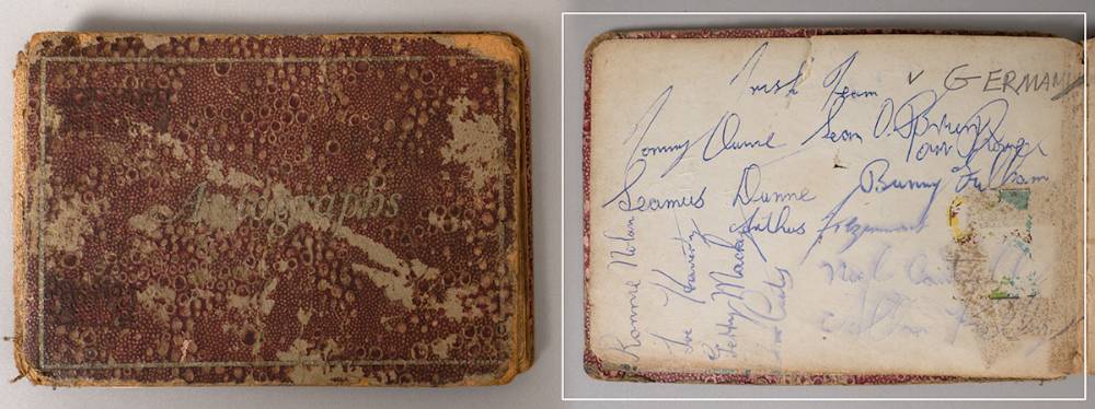 Football. 1956 (25 November) famous Republic of Ireland team that beat West Germany 3-0 autographs. at Whyte's Auctions