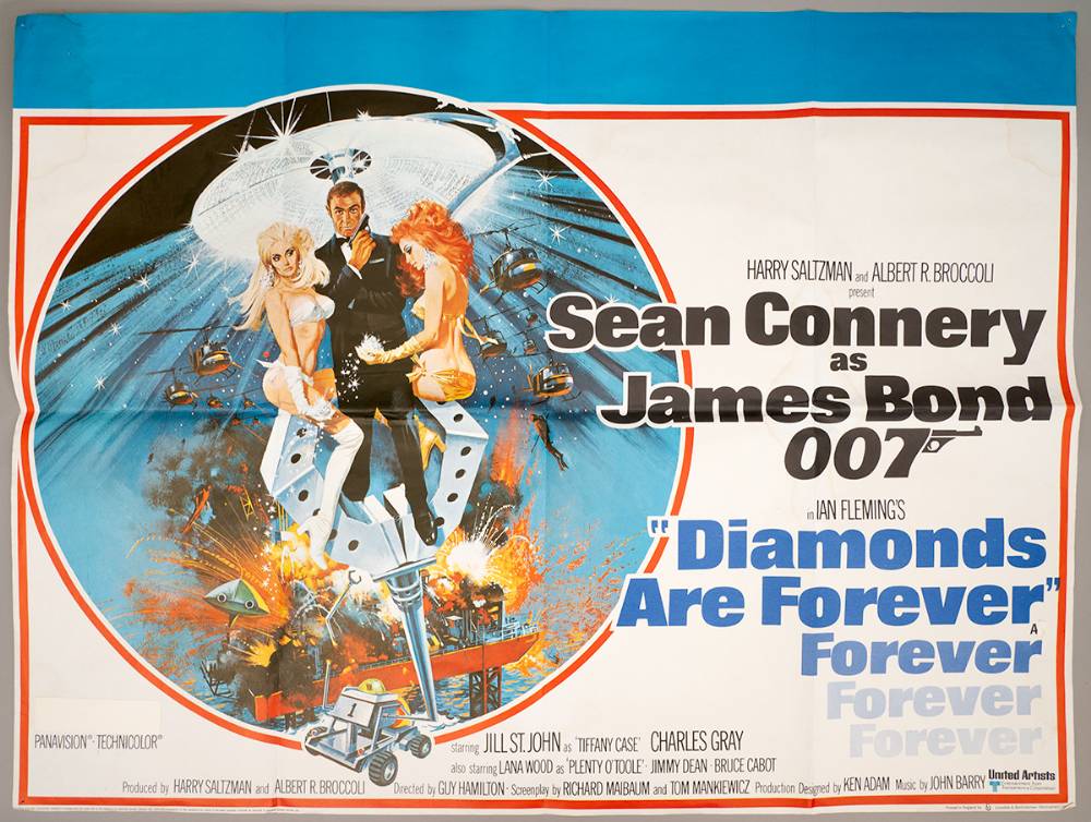 Diamonds Are Forever film poster. at Whyte's Auctions