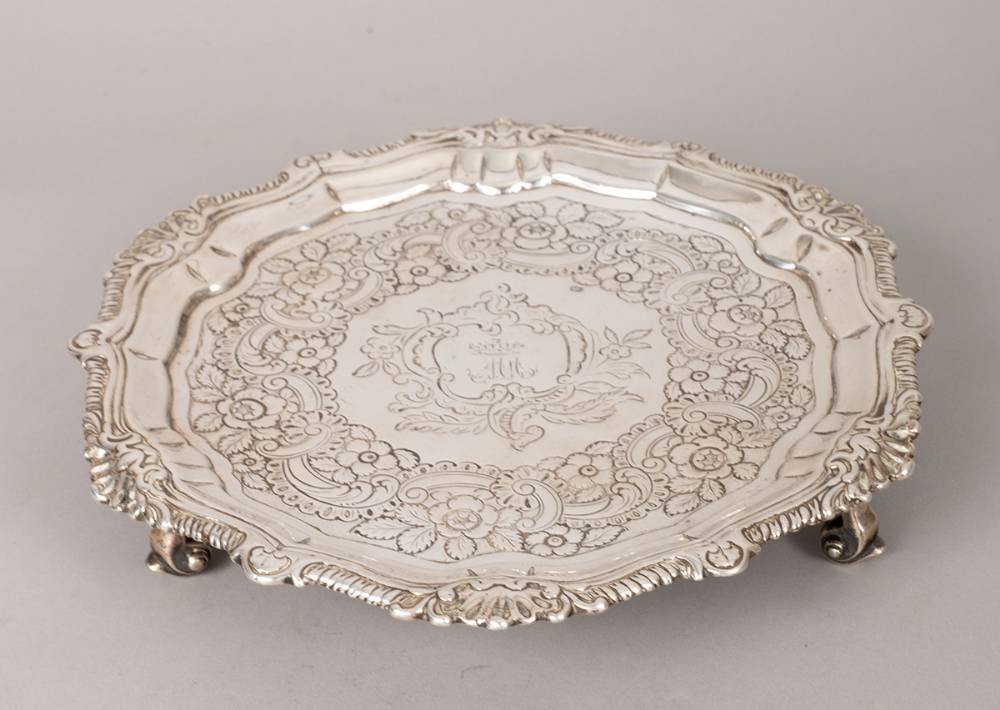 George II Irish silver salver, circular form. at Whyte's Auctions