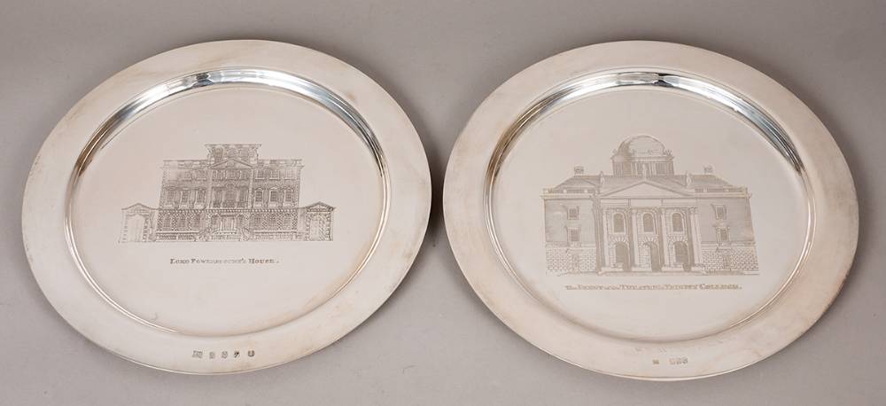 Trinity College Theatre and Powerstown House Dublin silver plates and 1896 Gaiety Theatre 25th Anniversary book. at Whyte's Auctions