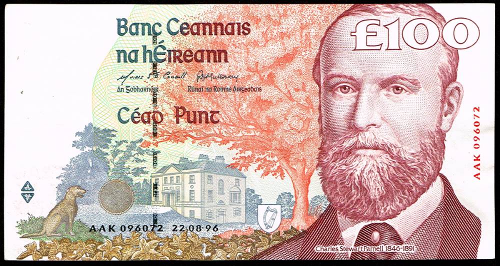 Central Bank C Series One Hundred Pounds, 22-08-96. at Whyte's Auctions