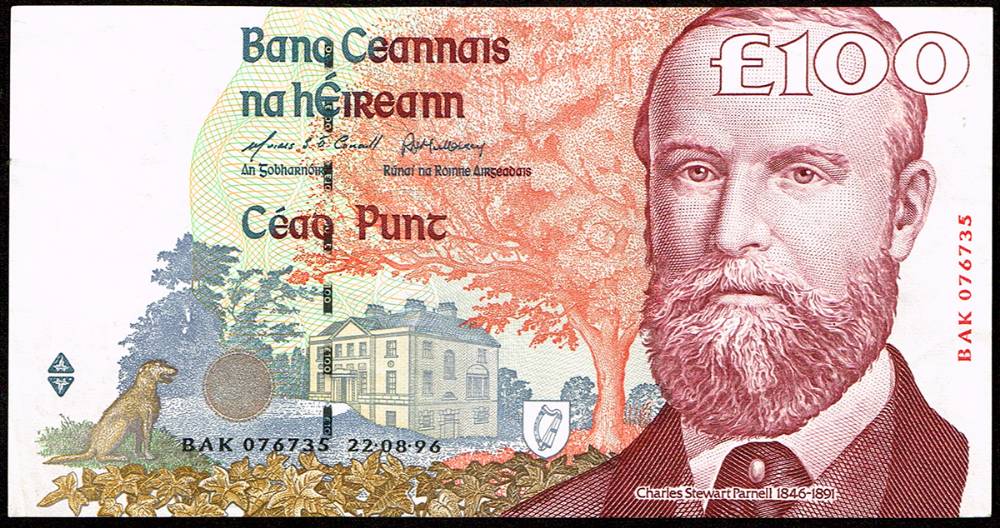 Central Bank C Series One Hundred Pounds, 22-08-96 at Whyte's Auctions