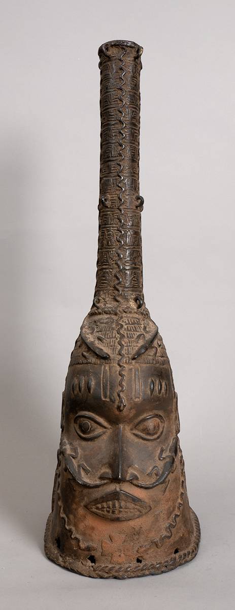 'Benin bronze' large funnel head. at Whyte's Auctions