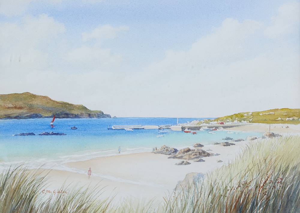 BEACH AND HARBOUR SCENE by Charlie McGinley  at Whyte's Auctions