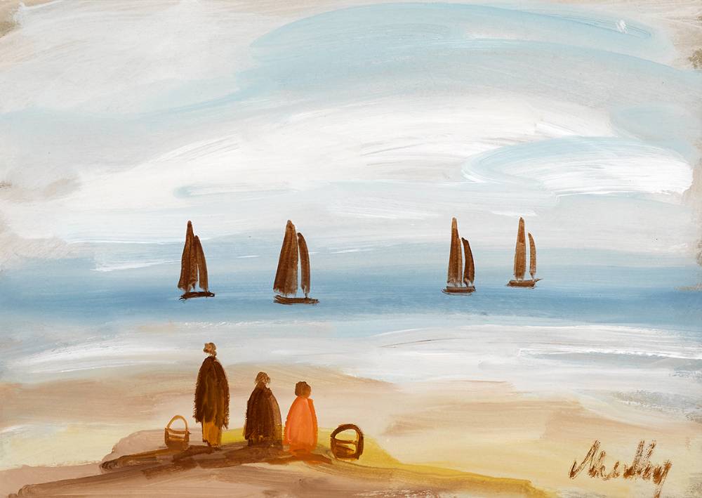 WATCHING THE FISHING BOATS II by Markey Robinson sold for 1,100 at Whyte's Auctions