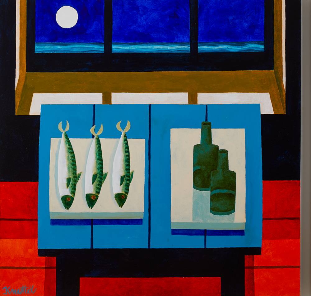 STILL LIFE WITH FISH AND BOTTLES by Graham Knuttel sold for 4,000 at Whyte's Auctions