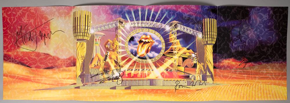The Rolling Stones Bridges to Babylon fold out poster signed. at Whyte's Auctions