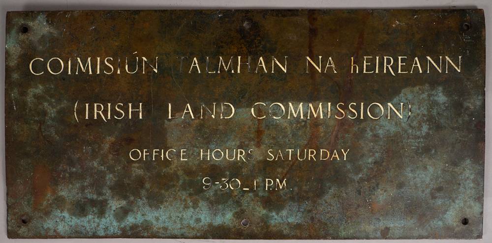 Circa 1922. Irish Land Commission metal sign on reverse of WR Jacob sign. at Whyte's Auctions