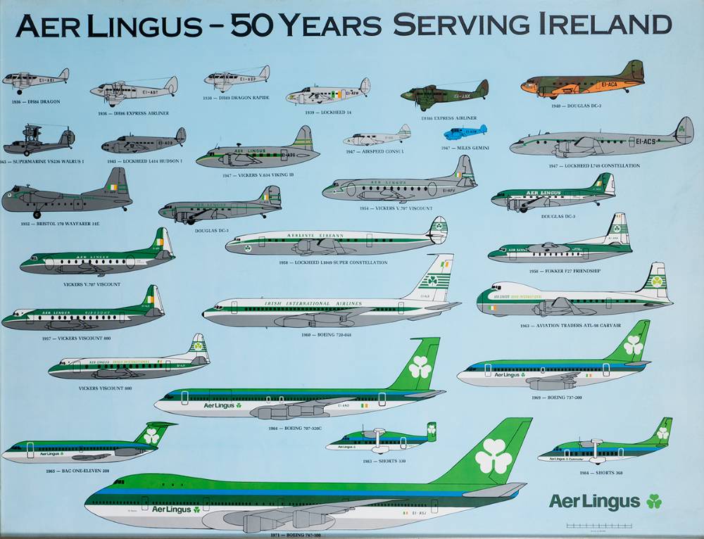 1986. Aer Lingus Golden Jubilee commemorative poster. at Whyte's Auctions