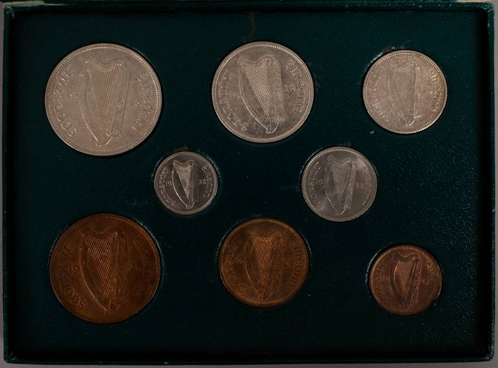 1928 halfcrown to farthing mint set in presentation box. at Whyte's Auctions