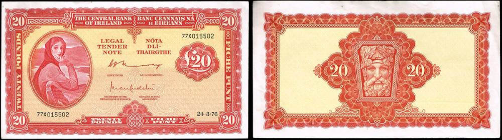Central Bank 'Lady Lavery' Twenty Pounds, 24-3-76 (2) at Whyte's Auctions