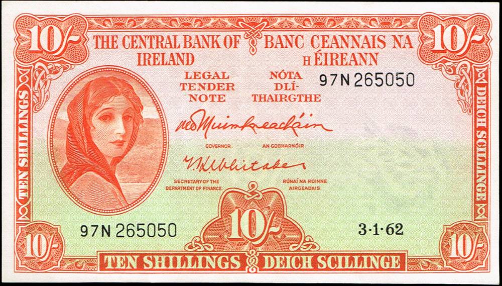 Central Bank 'Lady Lavery' Ten Shillings collection, 3-1-62 (8) at Whyte's Auctions
