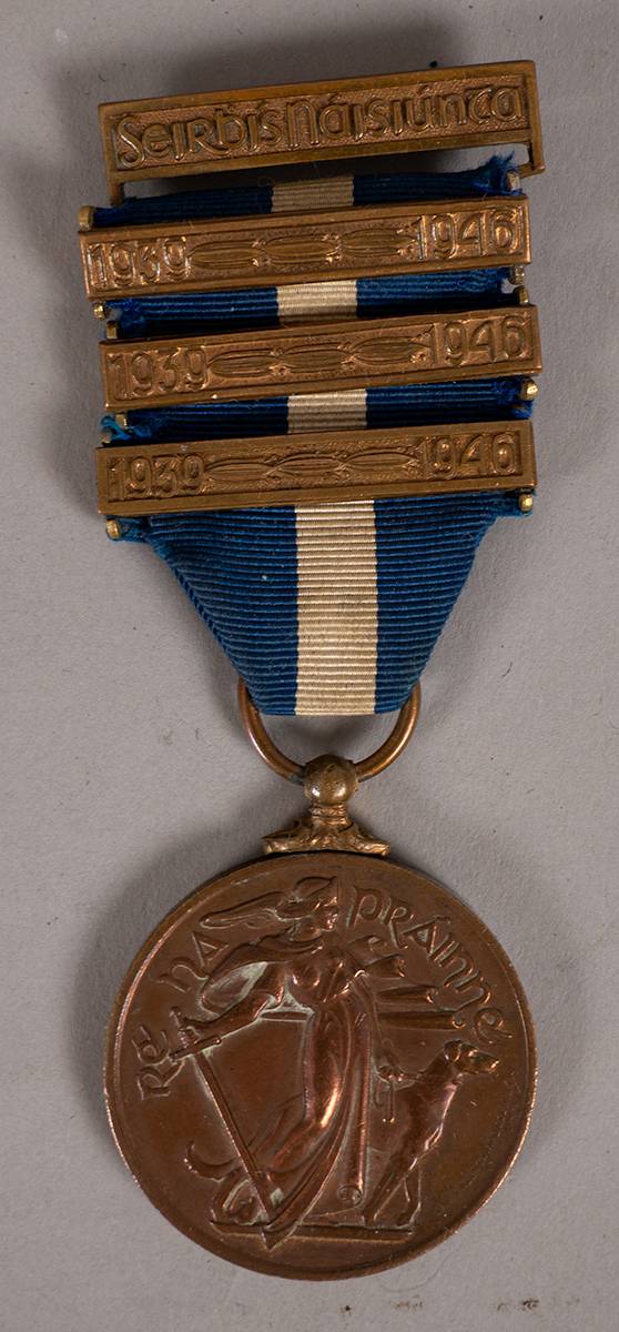 1939-1946 Emergency Service Medal Mercantile Marine issue with very rare three bars. at Whyte's Auctions