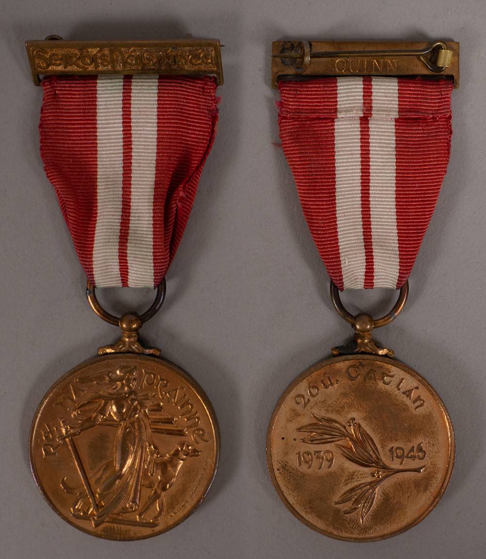 1939-1946 Emergency Service Medal, scarce 26th Battalion (IRA veterans) issue. at Whyte's Auctions