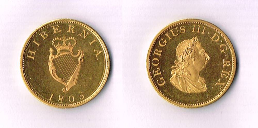 George III halfpenny gilt proof, 1805. at Whyte's Auctions