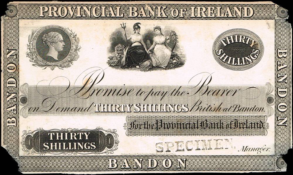 Provincial Bank of Ireland, Bandon, Thirty Shillings proof, 1841-1869. at Whyte's Auctions