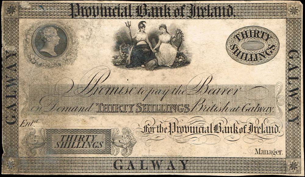 Provincial Bank of Ireland, Galway, Thirty Shillings proof, 1826-1827. at Whyte's Auctions