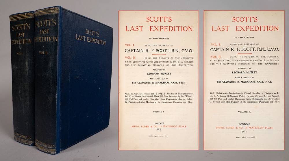 Scott, Captain R.F. Scott's Last Expedition. Arranged by Leonard Huxley. at Whyte's Auctions