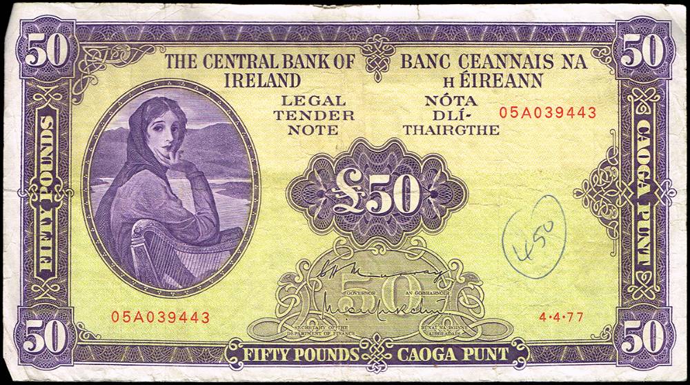 Central Bank 'Lavery' collection, Ten Shillings to Fifty Pounds at Whyte's Auctions