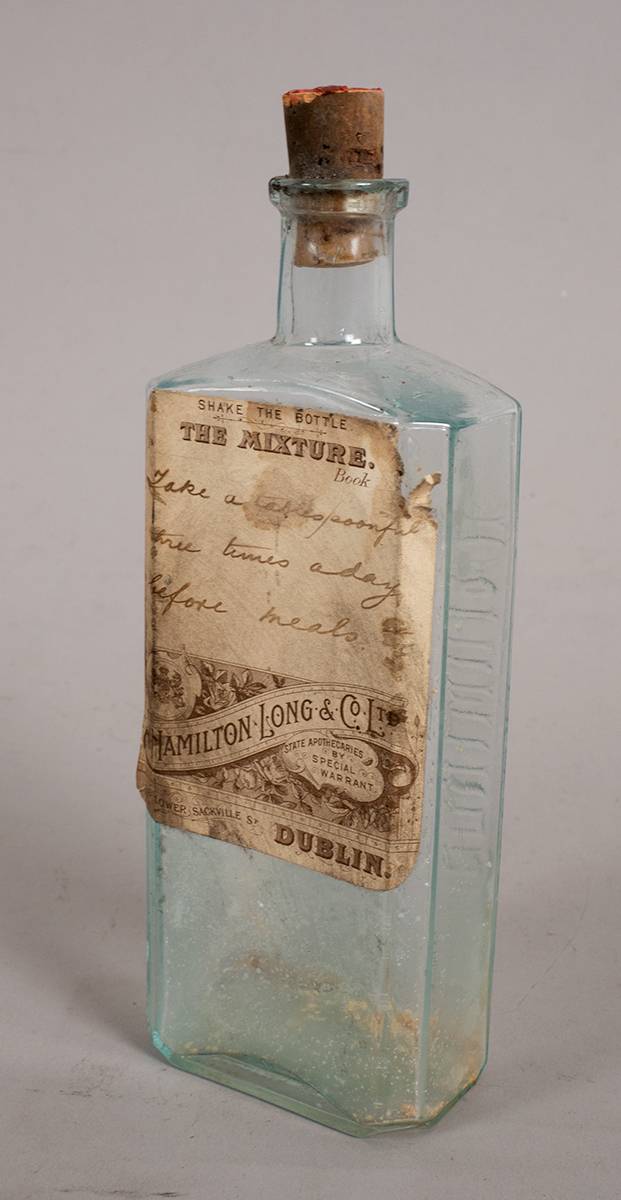 19th century moulded glass medicine bottle for Hamilton Long, Dublin. at Whyte's Auctions