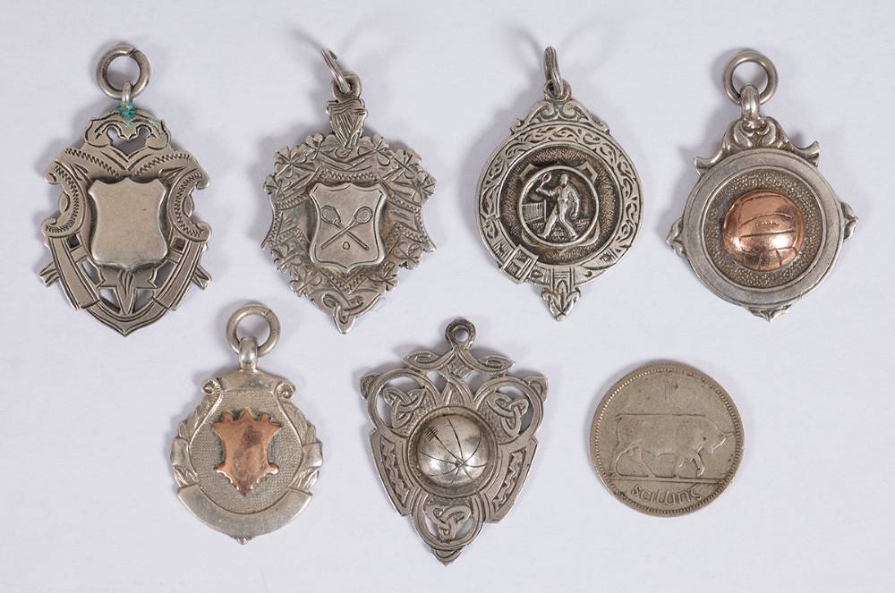Collection of silver medals for soccer and tennis. (6) at Whyte's Auctions
