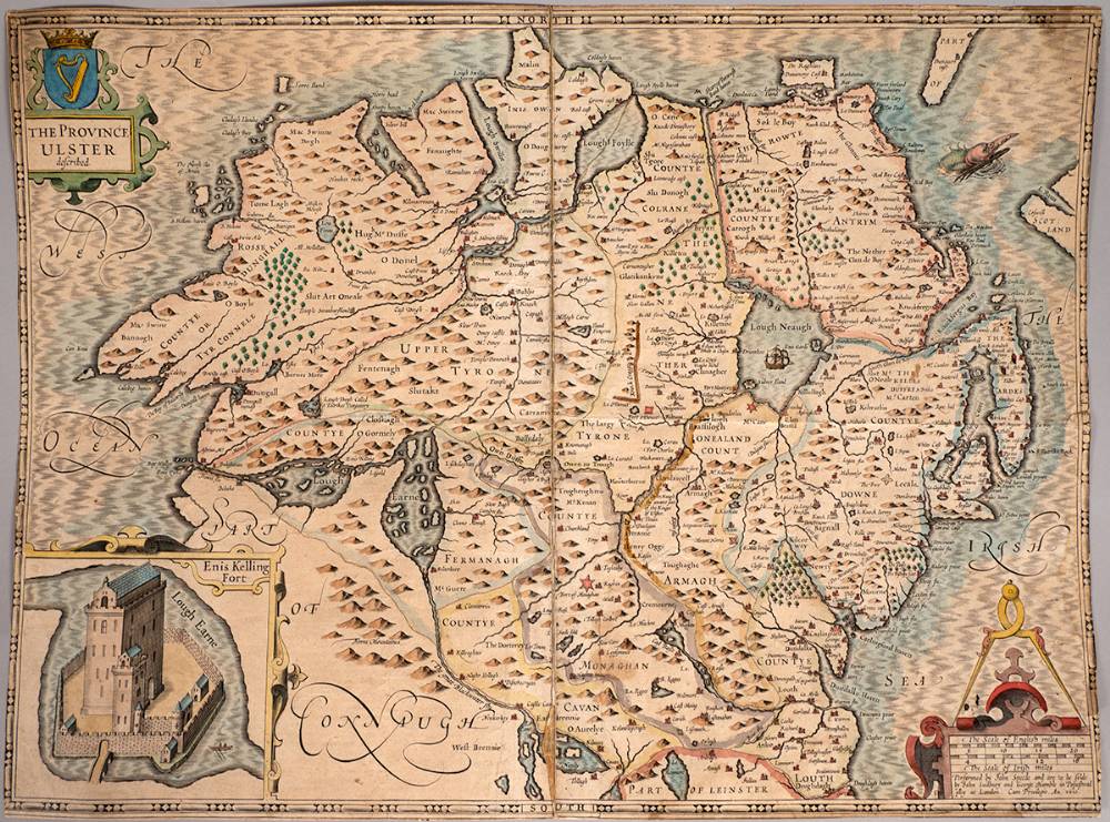 1610. Map, 'The Province Ulster described' by John Speede. at Whyte's Auctions