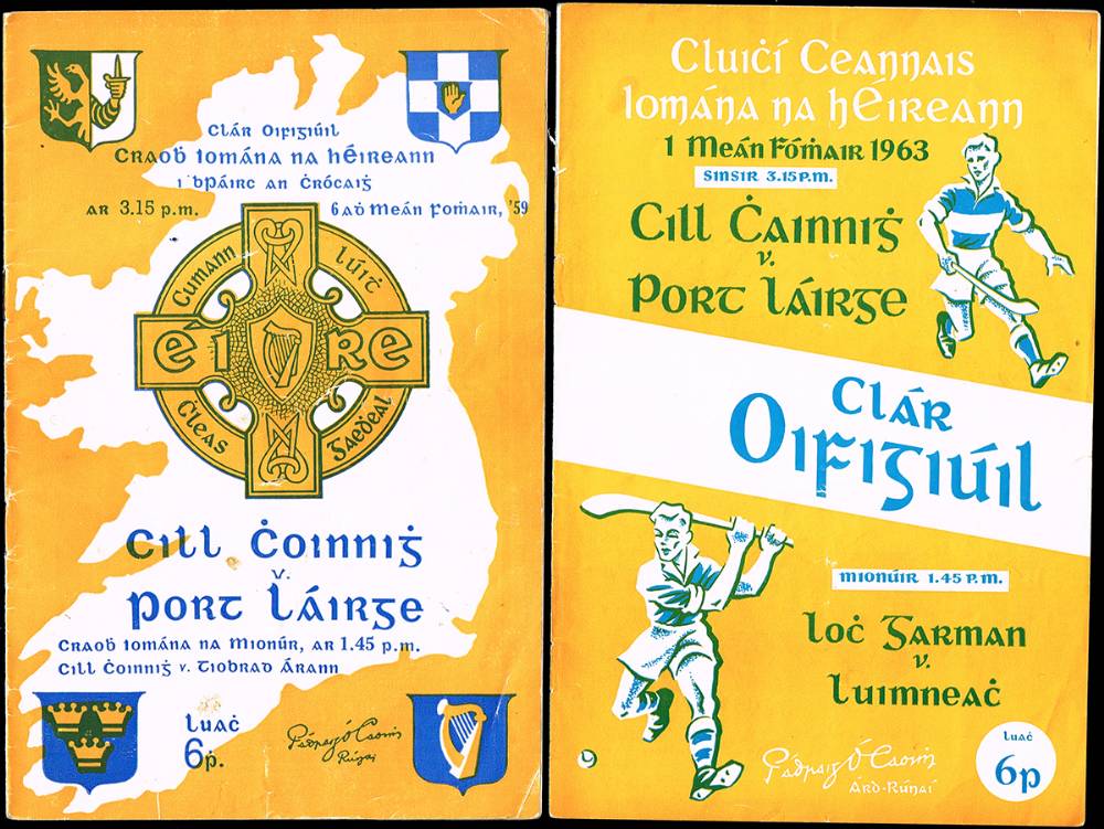 GAA Hurling. All-Ireland finals Kilkenny v Waterford 1957, 1959 and 1963 programmes. (3) at Whyte's Auctions
