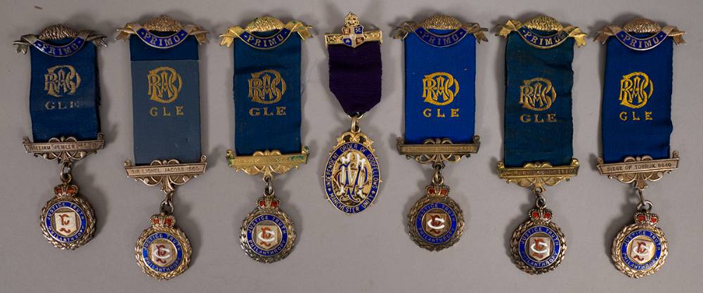 The Royal Antediluvian Order of Buffaloes collection of silver gilt and enamel medals and an Oddfellows medal. (7) at Whyte's Auctions