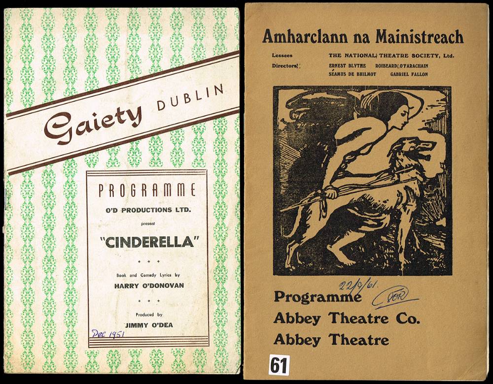 Theatre, Opera, Choral, Rugby and Soccer programmes - a large collection, 1950s to 1990s. at Whyte's Auctions
