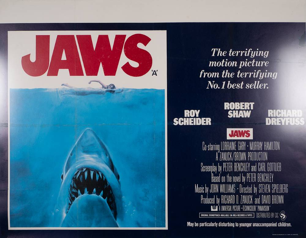 Jaws. British Quad poster. at Whyte's Auctions