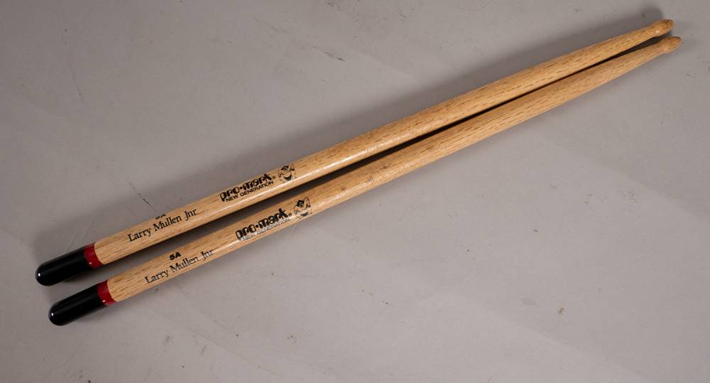 U2. Pair of drumsticks used  by Larry Mullen. at Whyte's Auctions