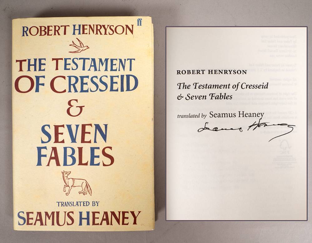 Heaney, Seamus. Translation of Robert Henryson's The Testament & Seven Fables, signed. at Whyte's Auctions